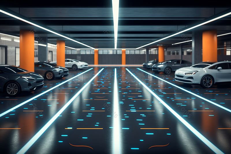 地下科技感十足的智能停车系统,高清,摄影图,摄影图片,图片大全,摄影图免费下载